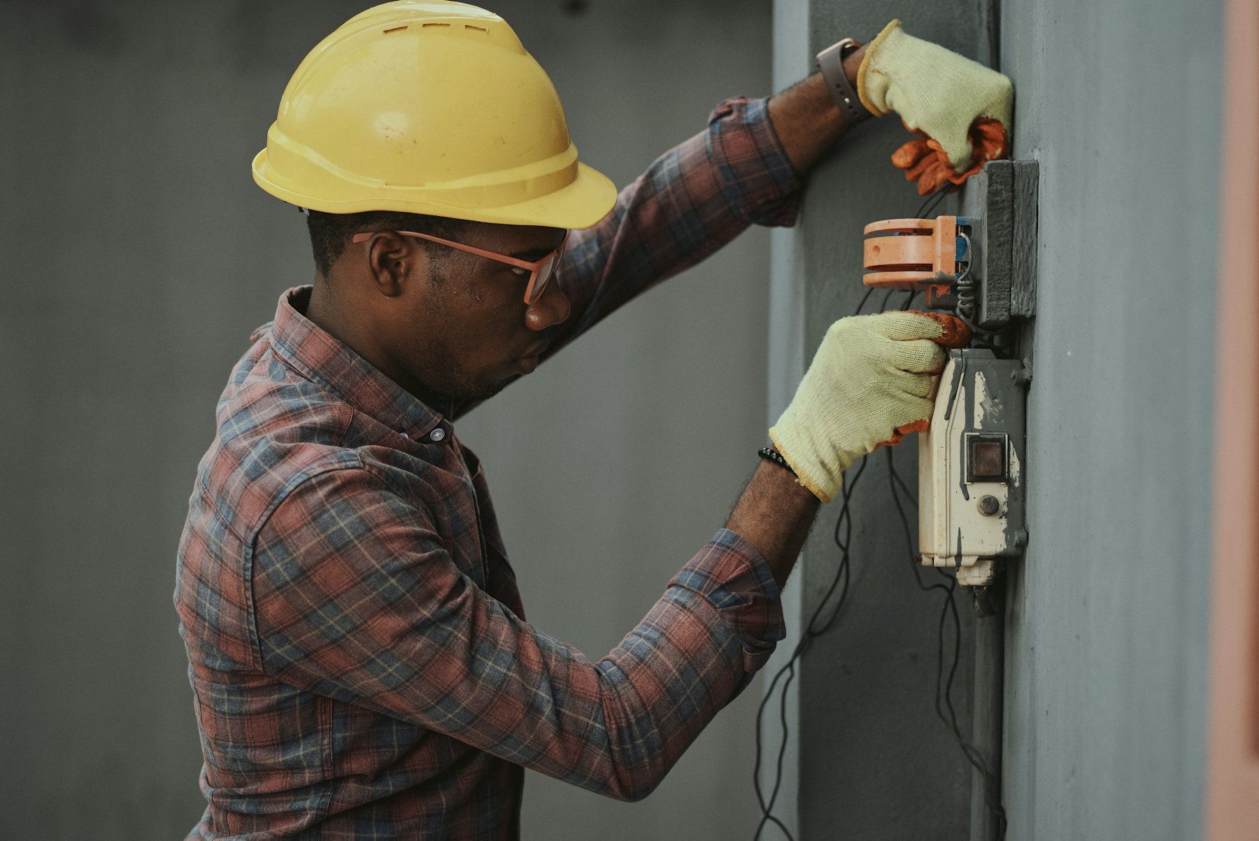 Facility maintenance technician at work